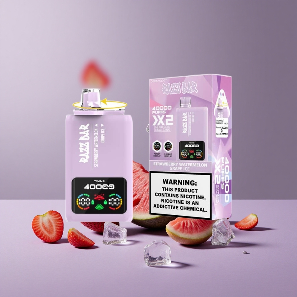 Razz Bar 40000 Puffs Eldobható vape Eper Dinnye_Jég Szőlő