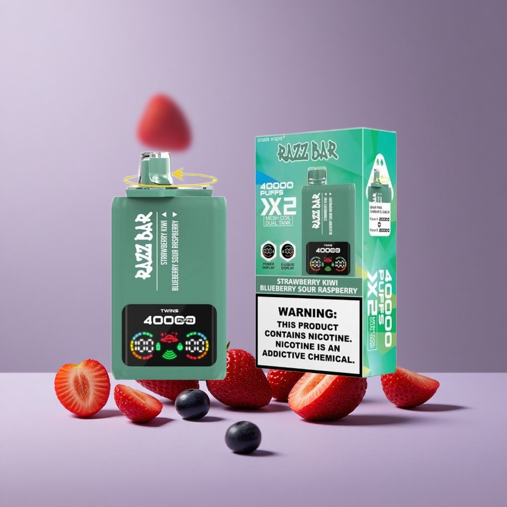 Razz Bar 40000 Puffs Eldobható vape Eper-Kiwi_Áfonya Savanyú Málna