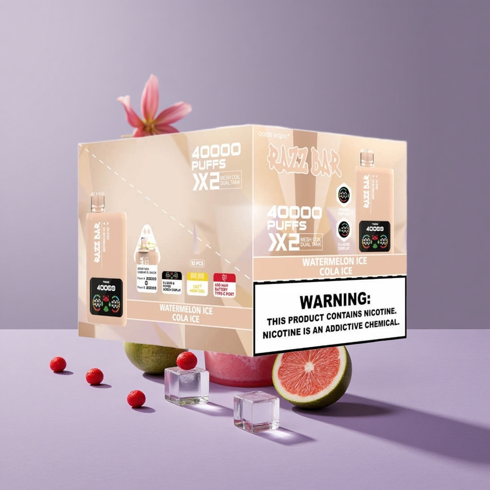 Razz Bar 40000 Puffs Eldobható vape Görögdinnye Jég_Kóla Jég