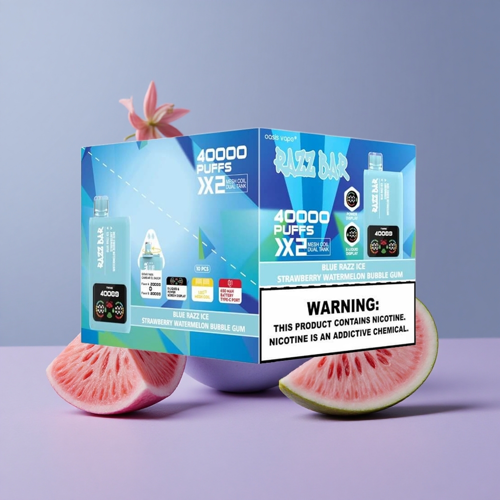 Razz Bar 40000 Puffs Eldobható vape Kék Málna Jég-Eper Dinnye Buborék Rágó