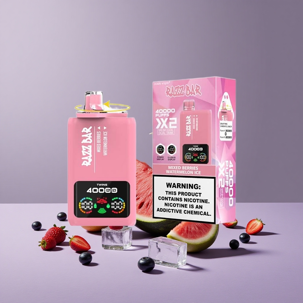 Razz Bar 40000 Puffs Elektromos Cigitárda Vegyes bogyós Görögdinnye Jég
