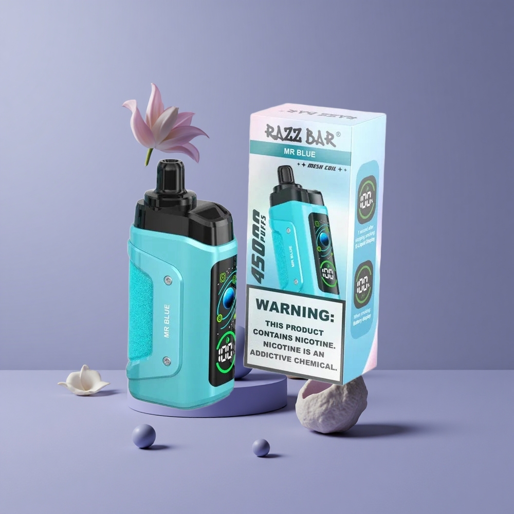Razz Bar 45000 Puffs Eldobható Vape Állítható Légáramlással és Kék