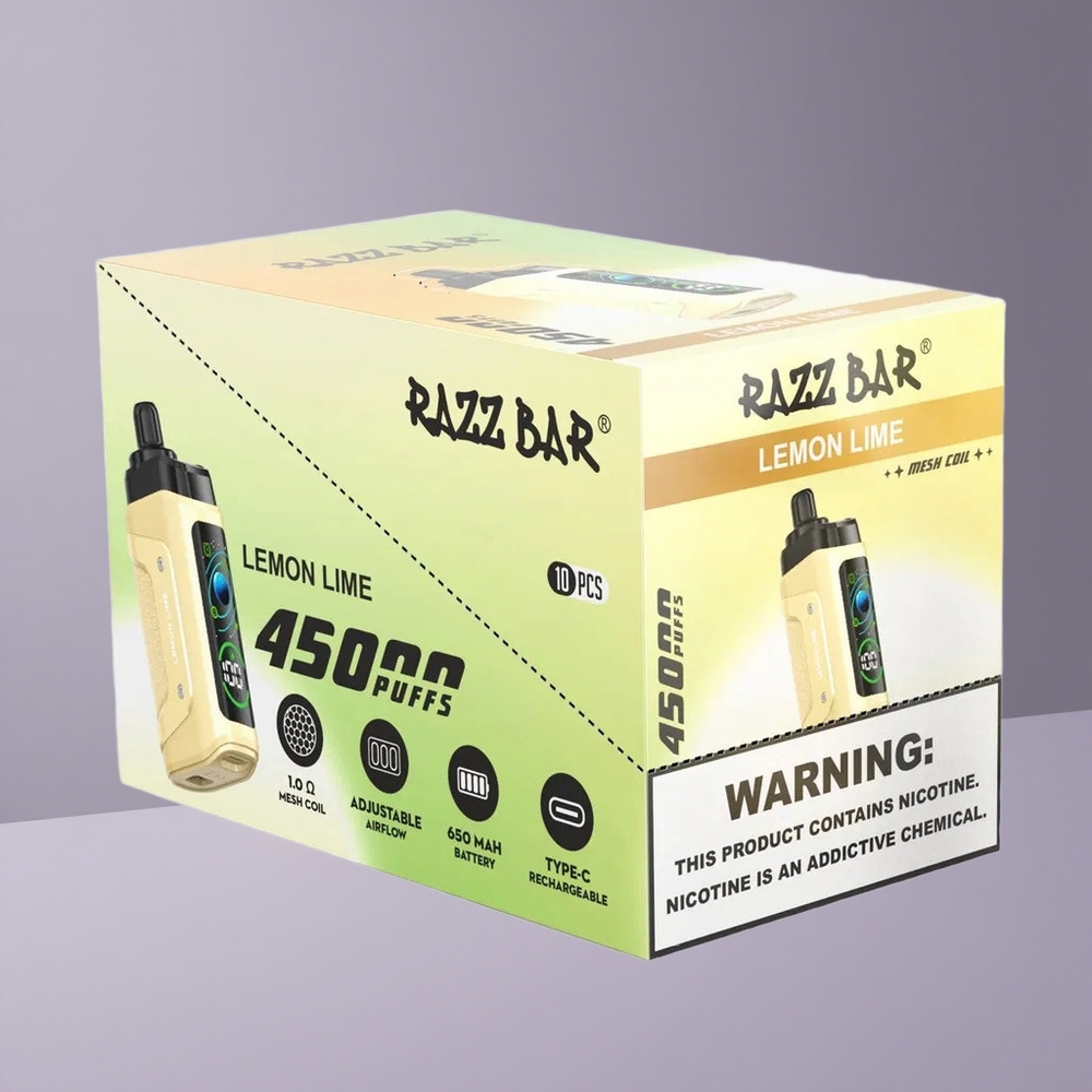 Razz Bar 45000 Puffs Elszívható Vape Citrom Lime és Állítható Légáramlás