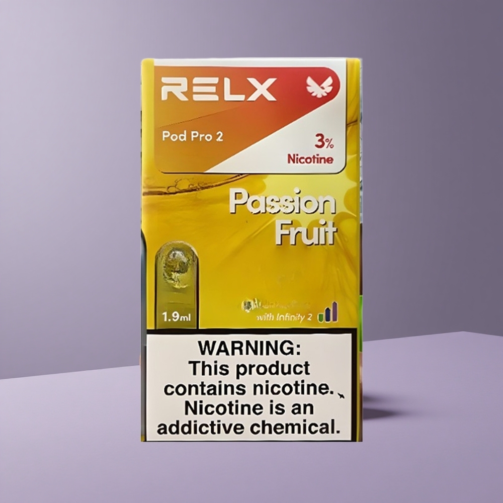 RELX Pod Pro 2 Passiógyümölcs – 3% Nikotin Tartalom és 600 Füst