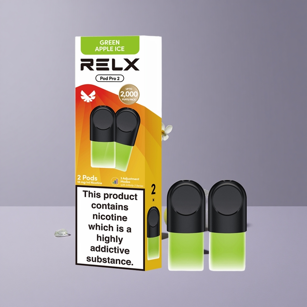 RELX Pod Pro 2 Zöldalma Jég 1,9ml E-liquiddel és 600 füsttel